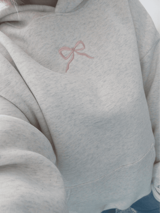 Dames Hoodie Katoen Roze Strikje Casual - Velinix