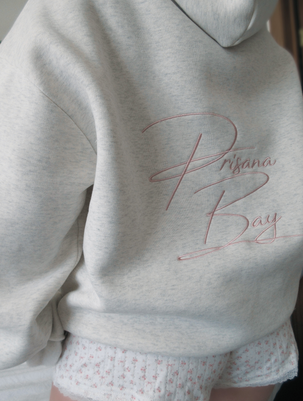 Dames Hoodie Katoen Roze Strikje Casual