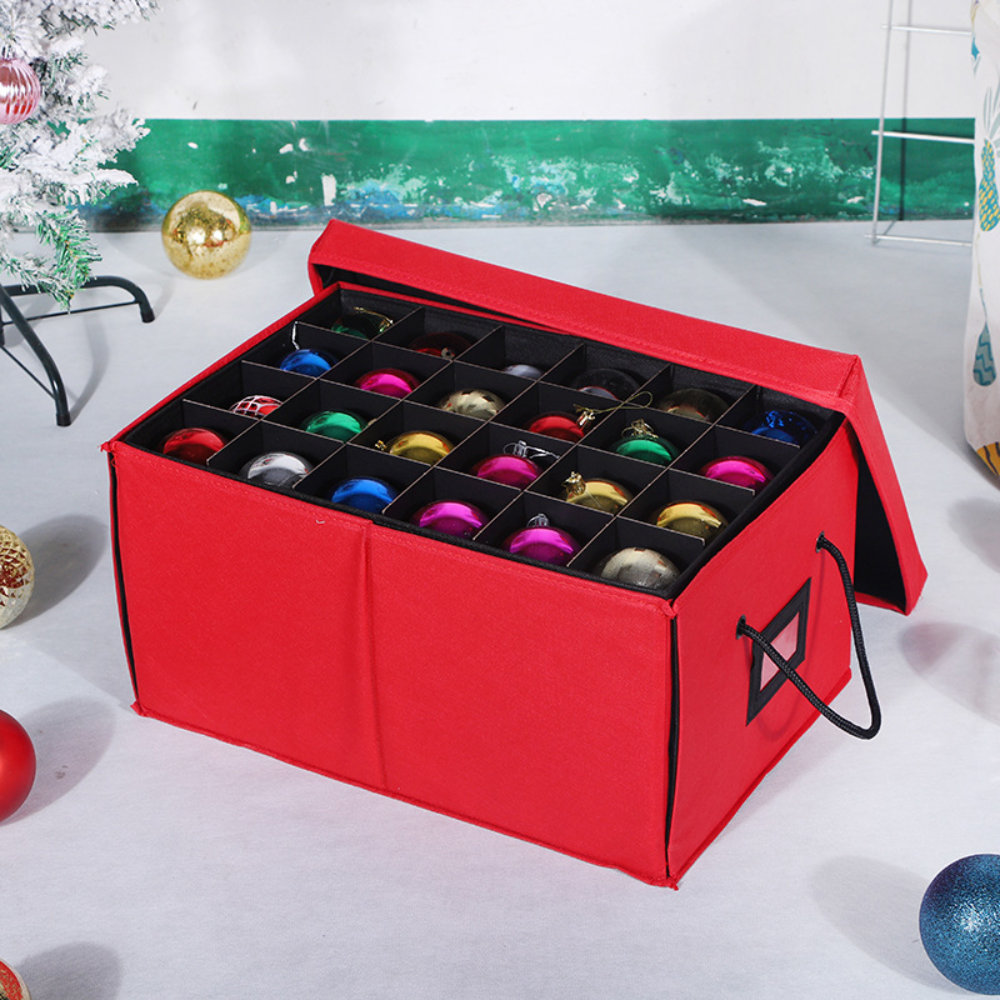 Kerstballen Opbergbox Stoffen Organizer Stapelbaar