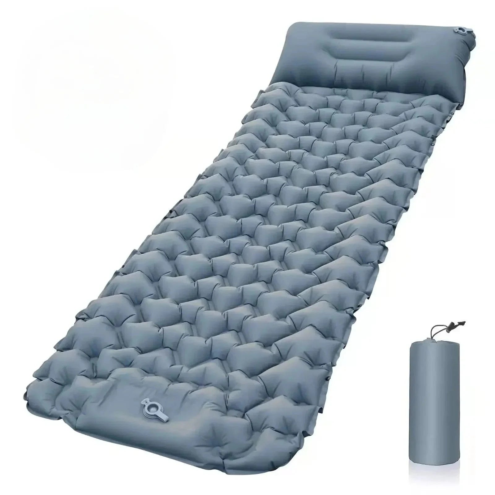 Opblaasbaar Kampeermatras met Voetpomp en Kussen – Licht & Waterdicht 0