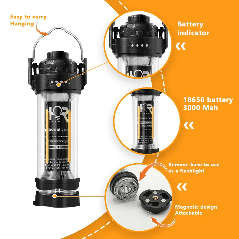 Campinglamp Dimbaar Waterdicht 3000mAh Buitengebruik