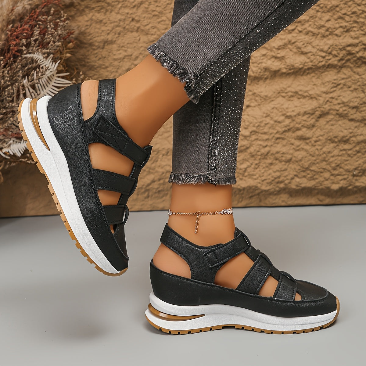 Orthovita™ – Dames Sandalen met Verstelbare Klittenband en Comfortabele Wighielzool-3