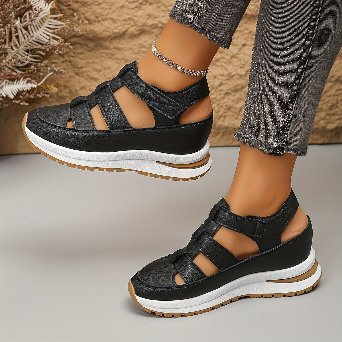 Orthovita™ – Dames Sandalen met Verstelbare Klittenband en Comfortabele Wighielzool-1