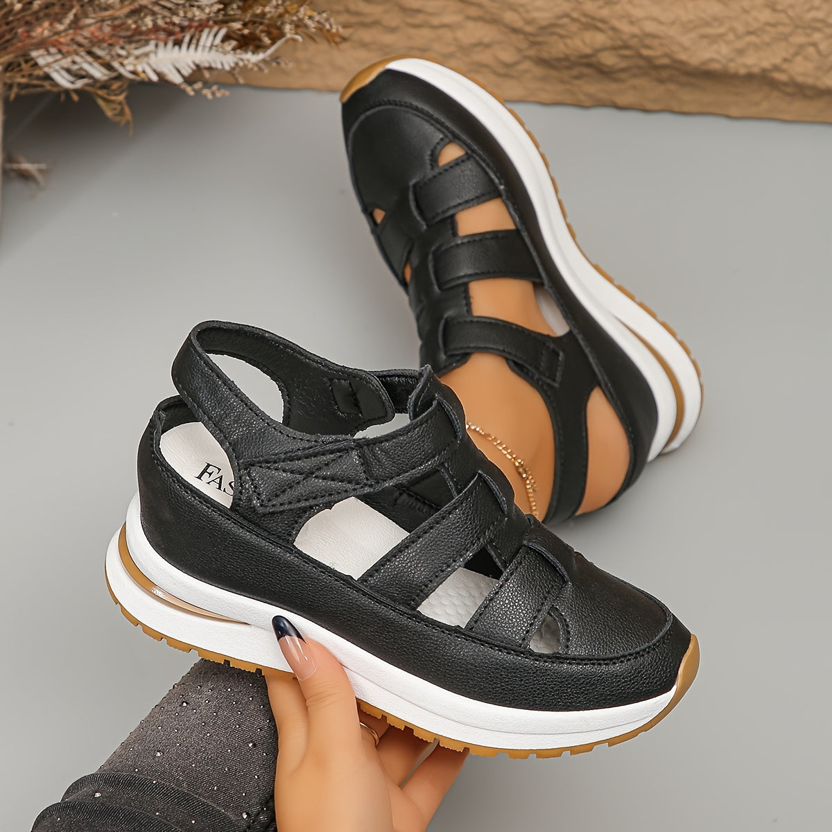 Orthovita™ – Dames Sandalen met Verstelbare Klittenband en Comfortabele Wighielzool-5