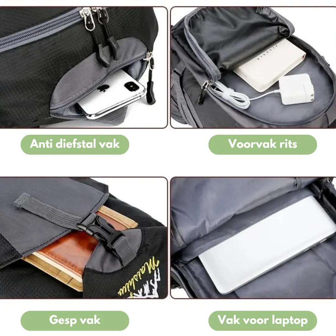 Waterdichte Outdoor Rugzak 40L met Comfortabele Schouderbanden