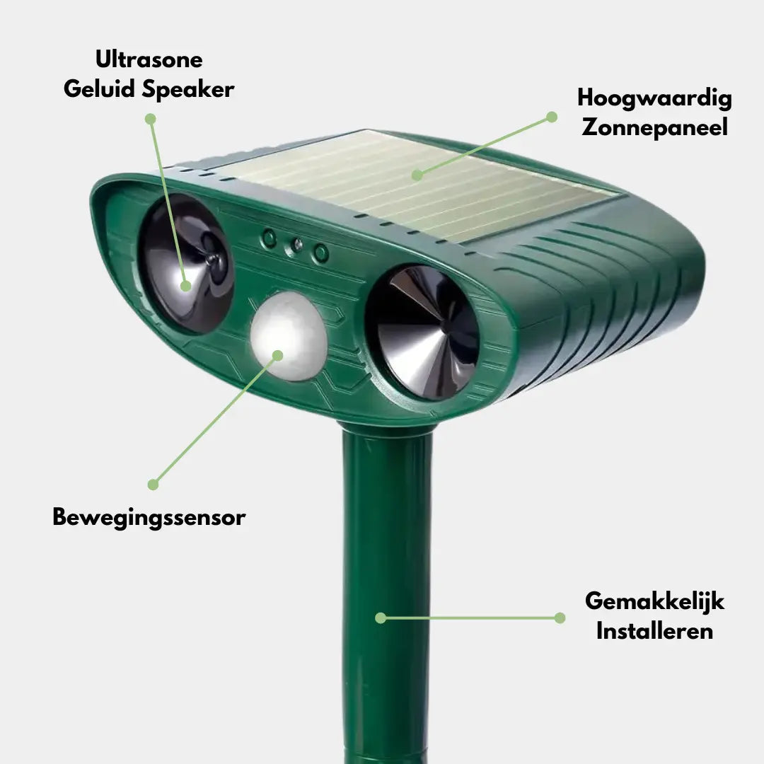 Zonne-energie Dierafschrikker Ultrasone Geluiden