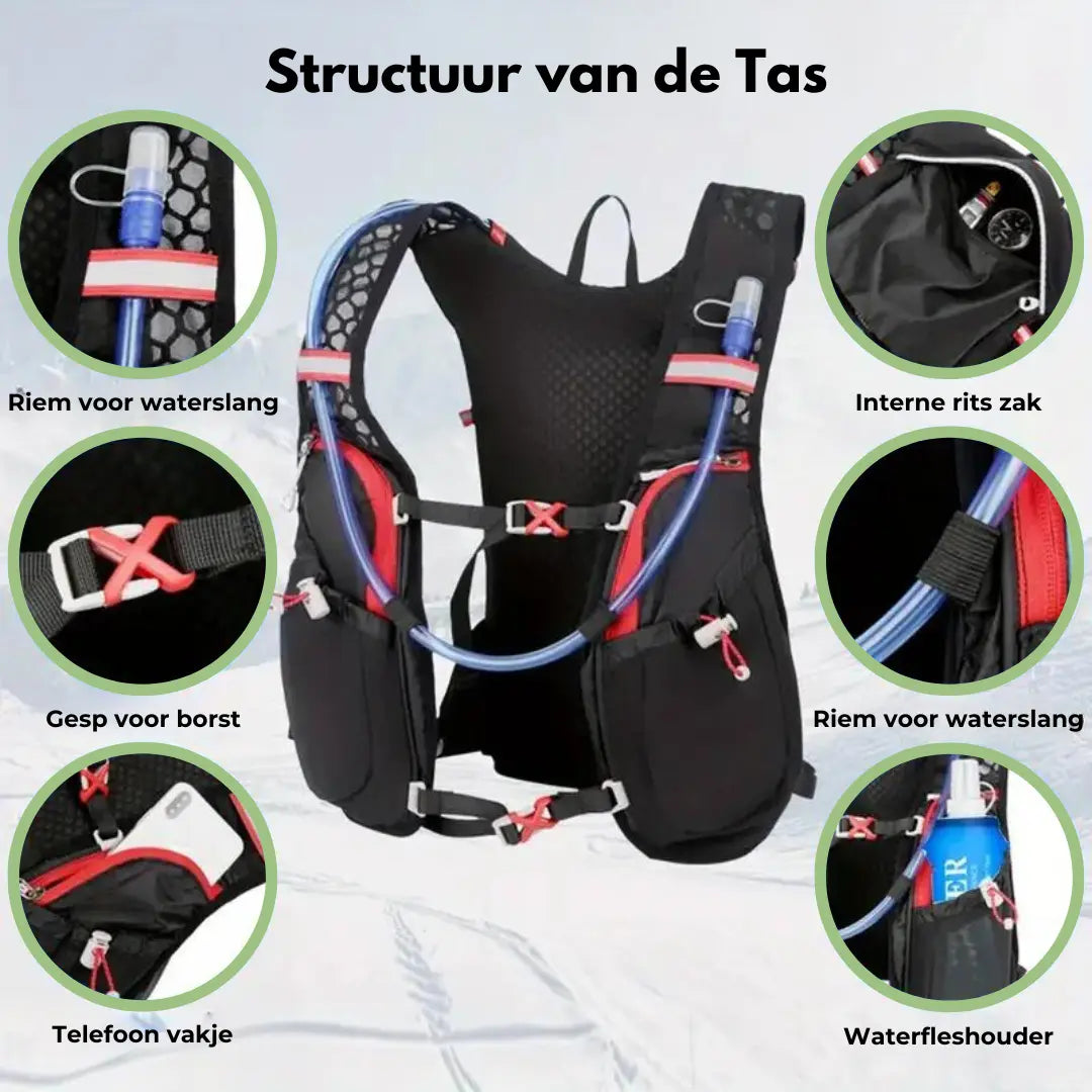 Water Rugzak 5L met 2L Waterzak voor Fietsen en Hiken
