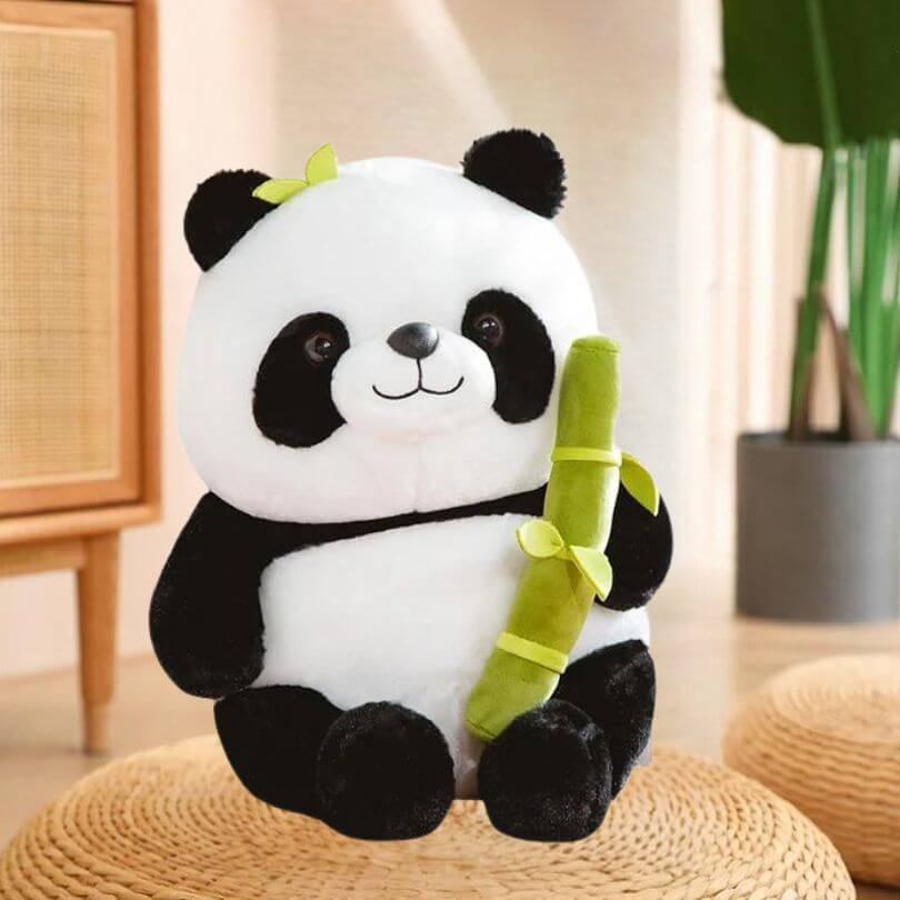 Panda Knuffel Plushie met Bamboe voor Kinderen