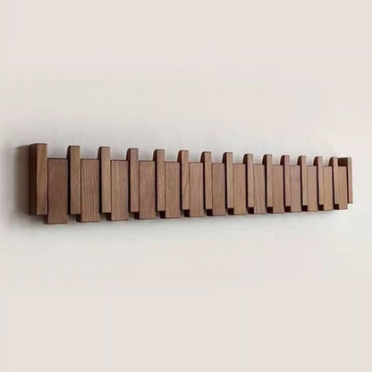 Houten Wandkapstok Pianostijl Handgemaakt Natuurlijk Hout