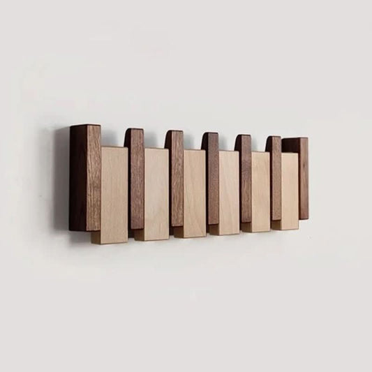Houten Wandkapstok Pianostijl Handgemaakt Natuurlijk Hout - Velinix