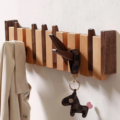 Houten Wandkapstok Pianostijl Handgemaakt Natuurlijk Hout