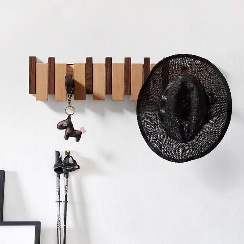 Houten Wandkapstok Pianostijl Handgemaakt Natuurlijk Hout