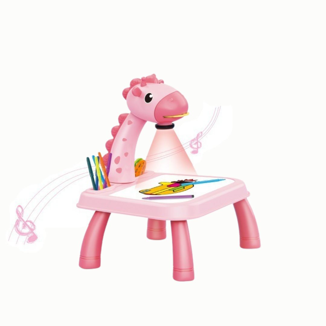 Kleurentekening Tafel met Projector voor Kinderen