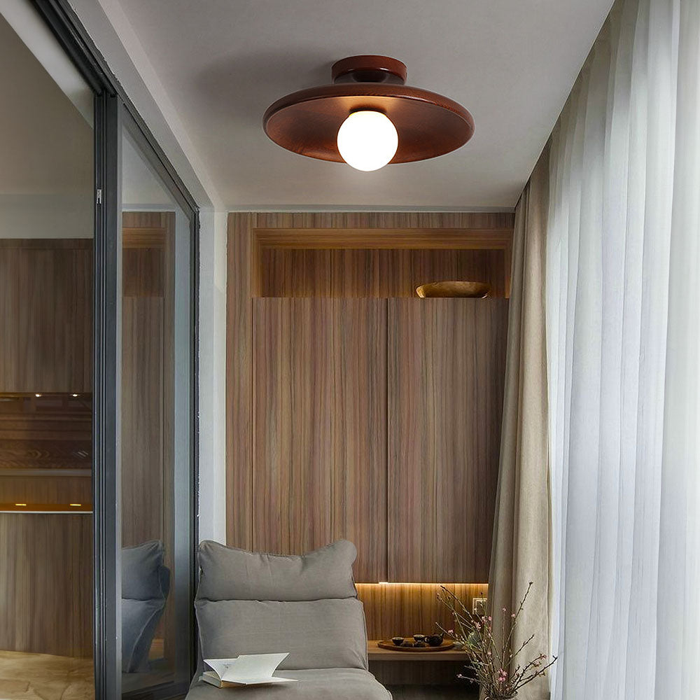 Ronde Houten Plafondlamp Modern voor Woonkamer