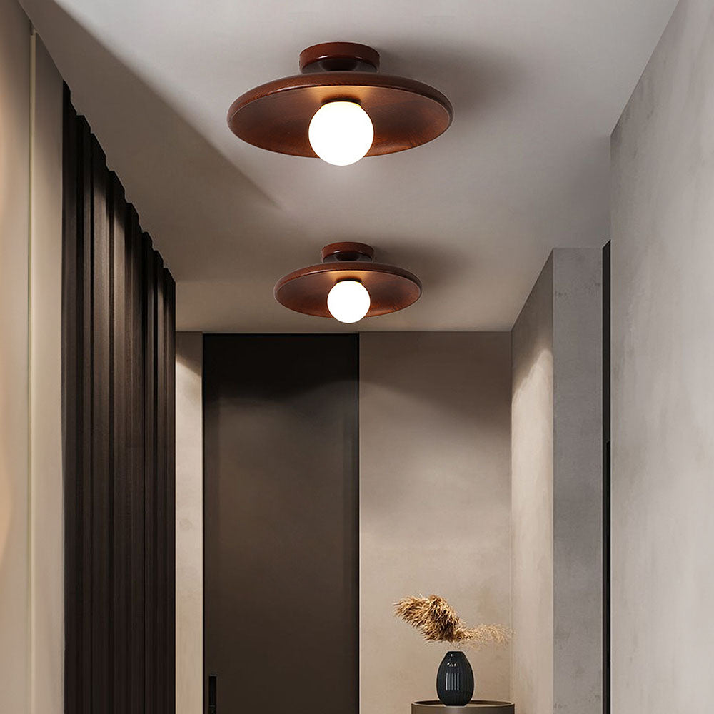 Ronde Houten Plafondlamp Modern voor Woonkamer - Velinix
