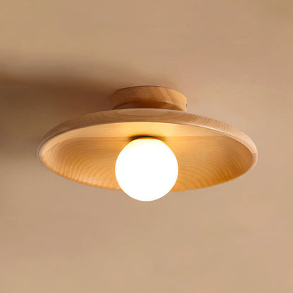 Ronde Houten Plafondlamp Modern voor Woonkamer