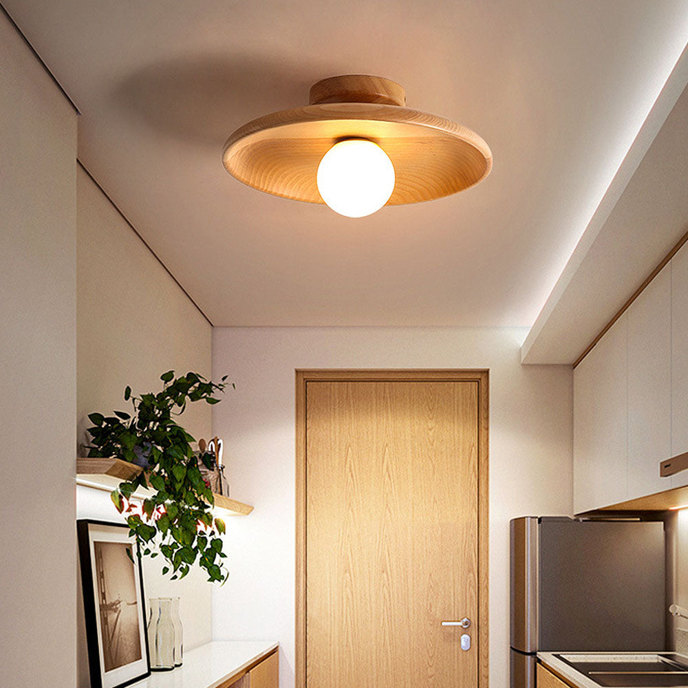 Ronde Houten Plafondlamp Modern voor Woonkamer