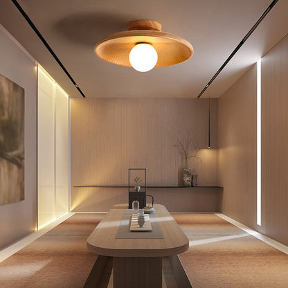 Ronde Houten Plafondlamp Modern voor Woonkamer