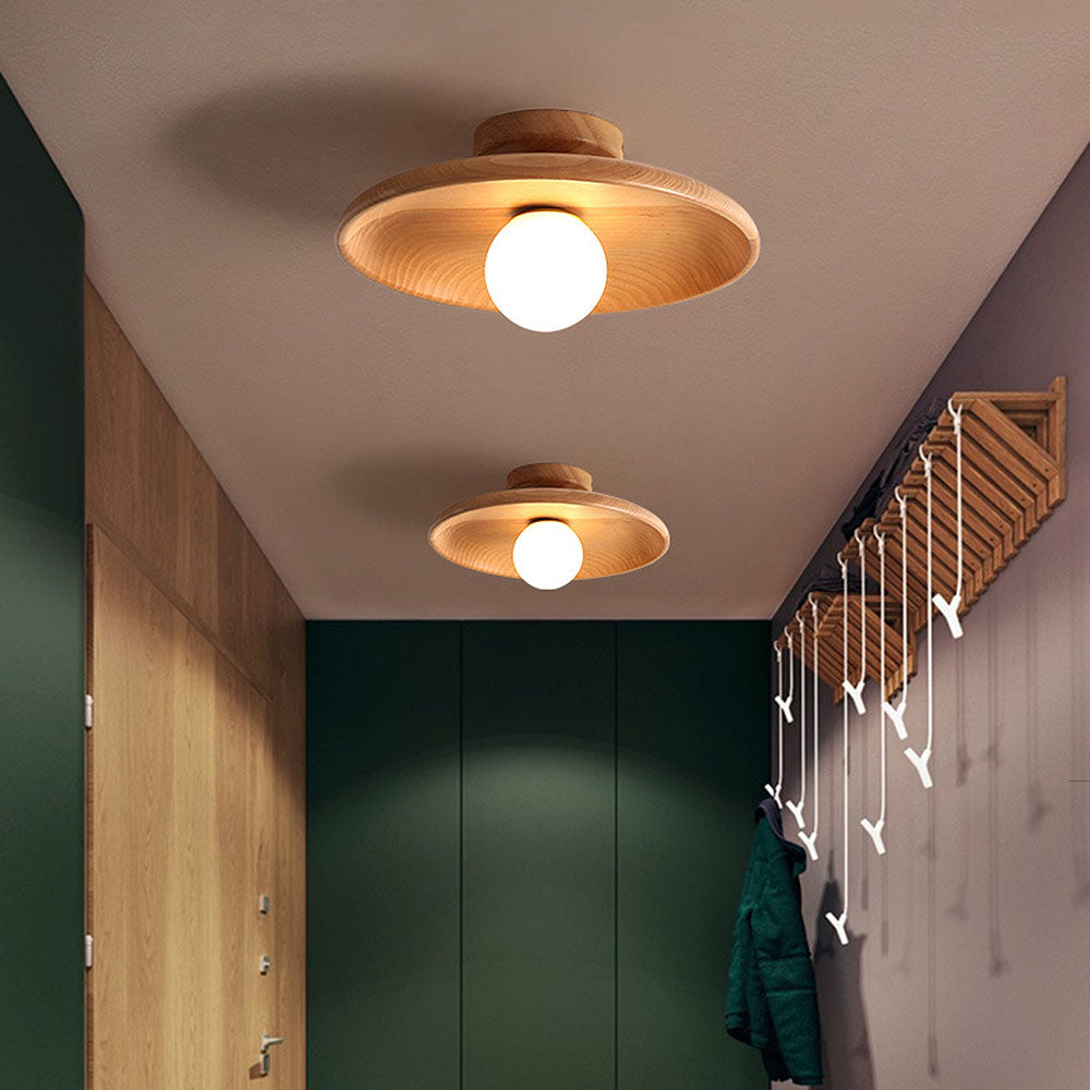 Ronde Houten Plafondlamp Modern voor Woonkamer