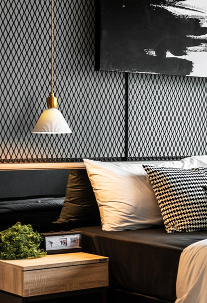 Keramische Hanglamp Plissé Design Met Messingdetails