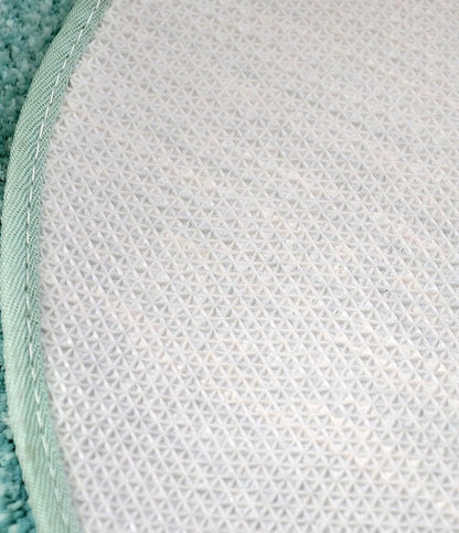Ovale Badmat met Bommelrand van Polyester Antislip