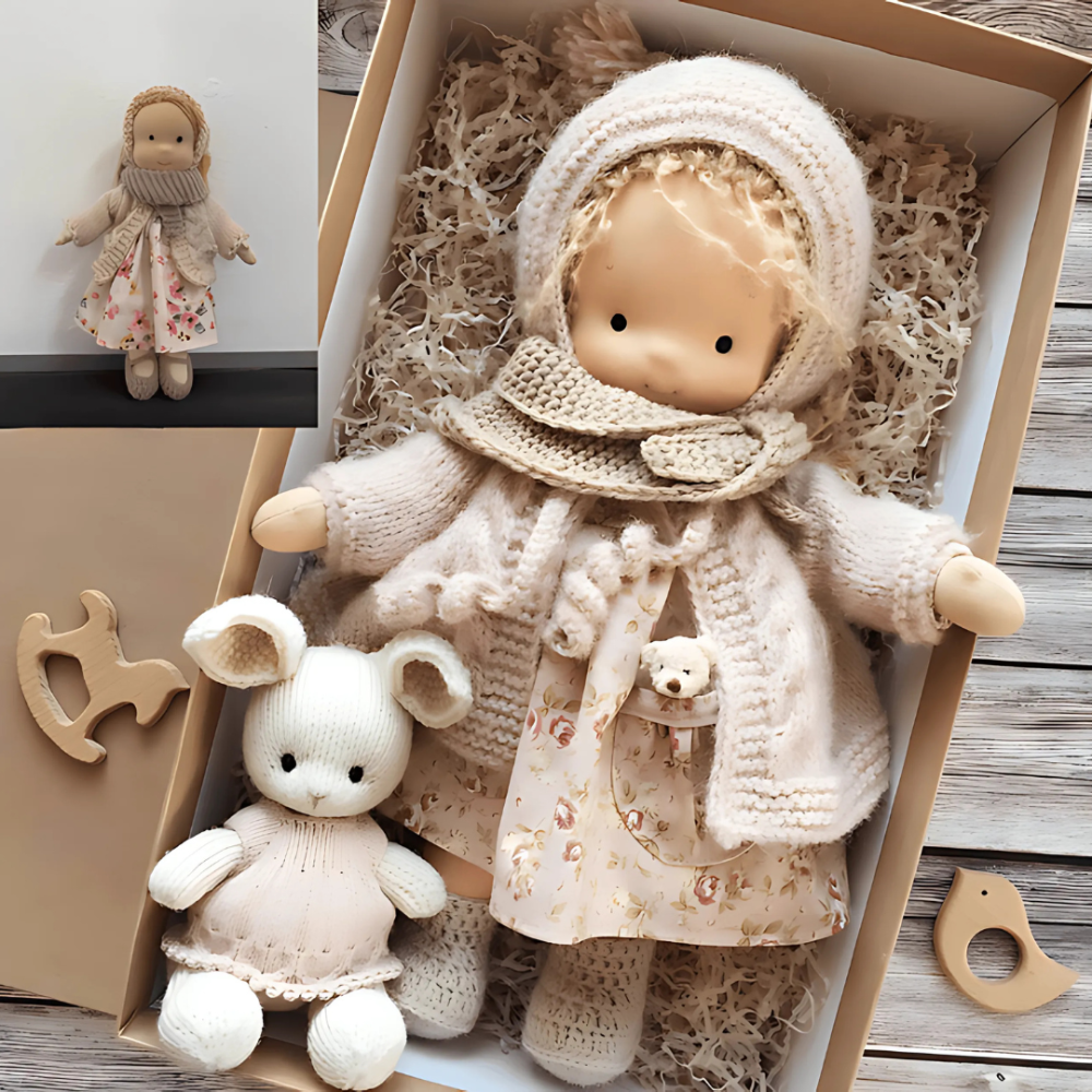 Kinder Speelgoed Handgemaakt Plush Pop Zacht Speelstof - Velinix