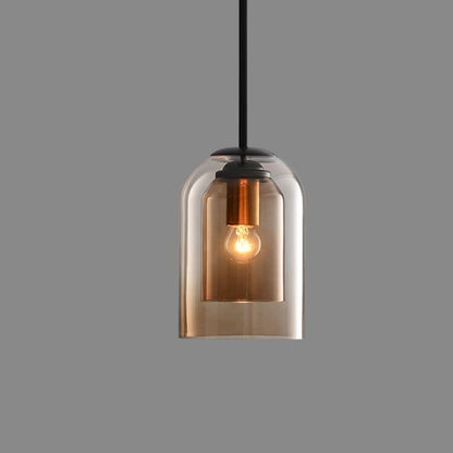 Glas Hanglamp Dubbel Glazen Modern Dimbaar Design