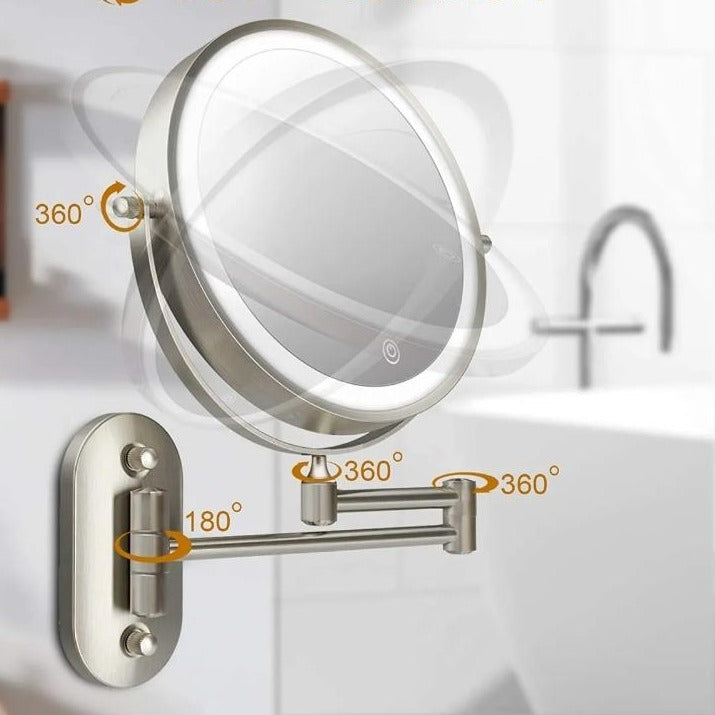 LED Vergrotende Spiegel Oplaadbaar Zilver voor Cosmetica