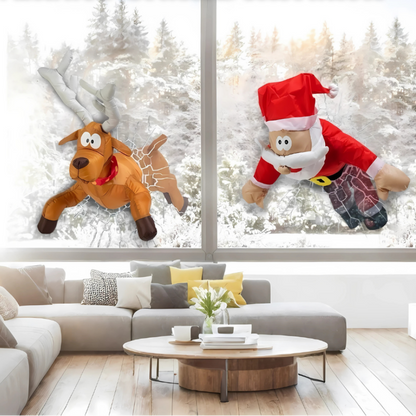 Kerst Decoratie Vensterstickers Santa Rendier Feestelijk - Velinix