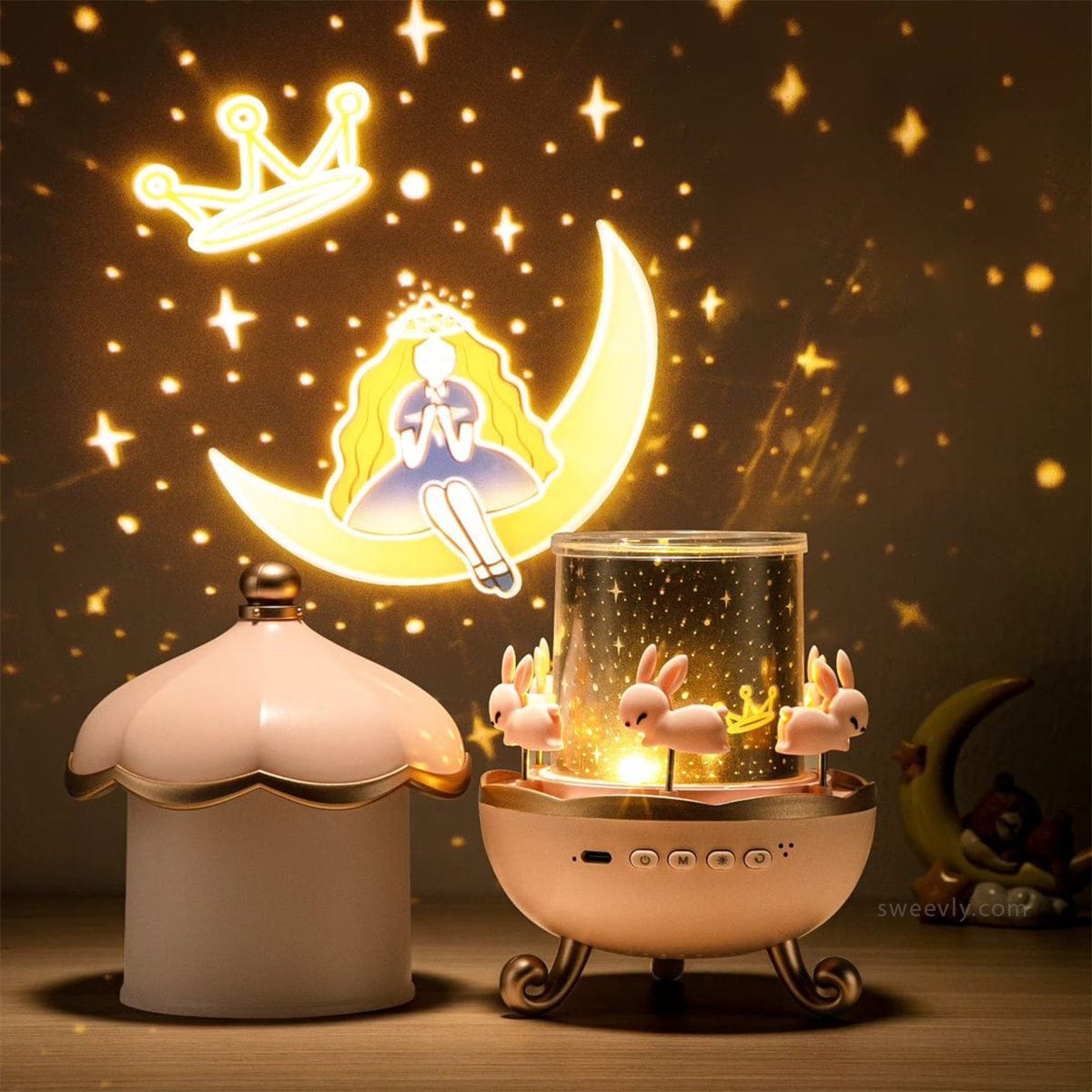 Muziekdoosje Lamp Projector met Melodieën en Lichtshow