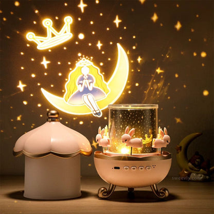 Muziekdoosje Lamp Projector met Melodieën en Lichtshow