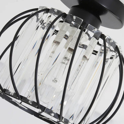 Scandinavische Plafondlamp Glas en Zwart Metaal Design