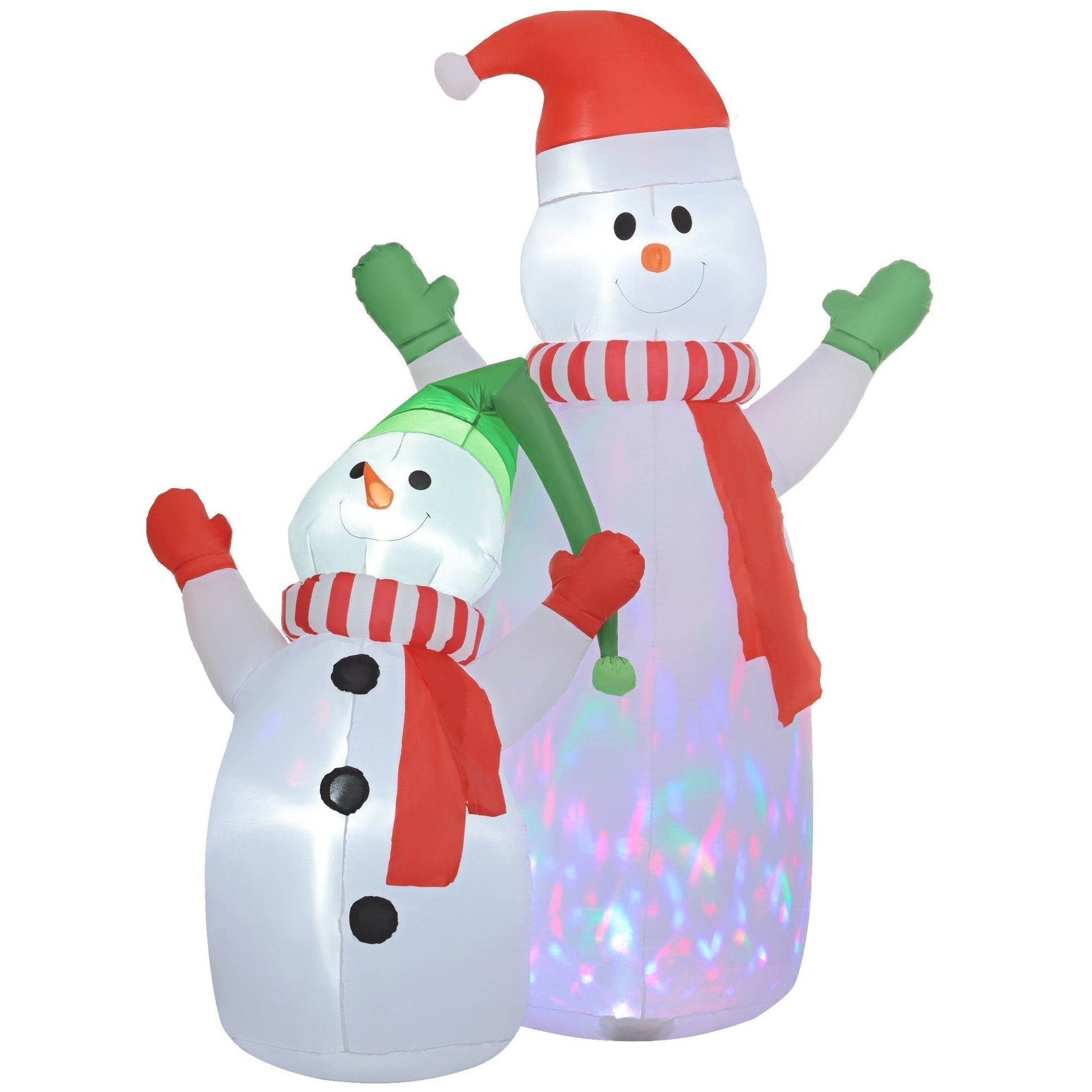 Opblaasbare Kerstdecoratie Sneeuwfamilie 240cm met LED Verlichting - Velinix
