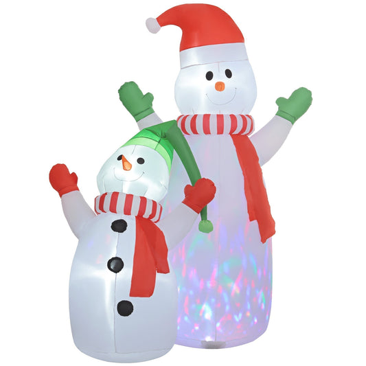 Opblaasbare Kerstdecoratie Sneeuwfamilie 240cm met LED Verlichting - Velinix