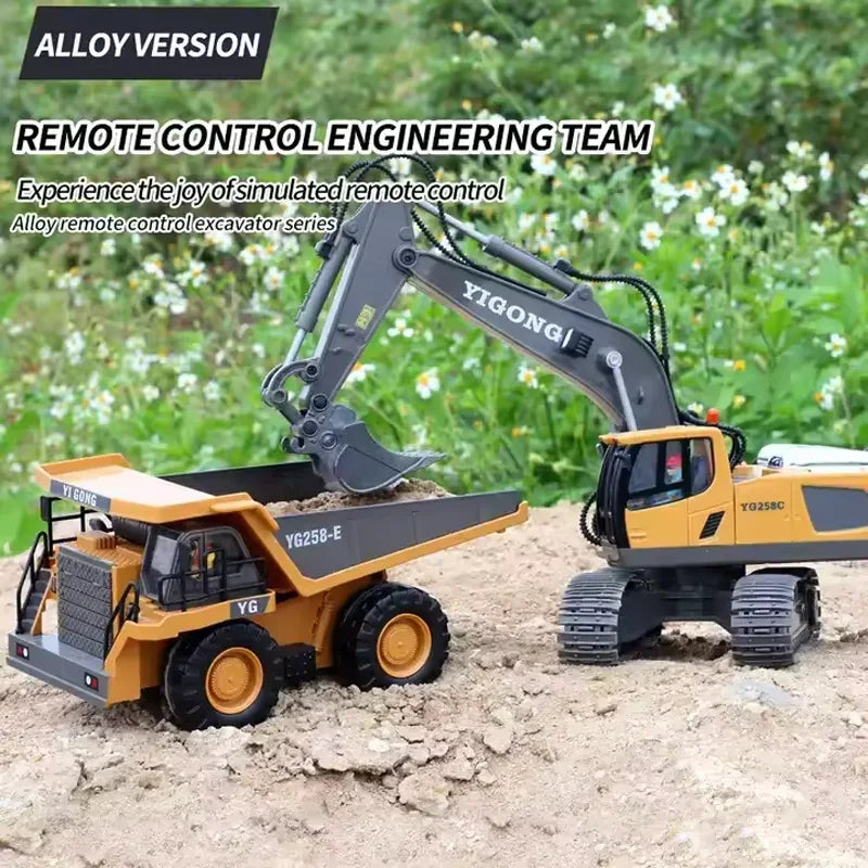 RC Bouwtruck 30 cm Geel 2.4G Dumptruck Model