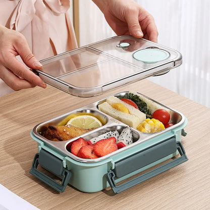 Lunchbox RVS Lekvrij Met Bestek Voor Op Weg