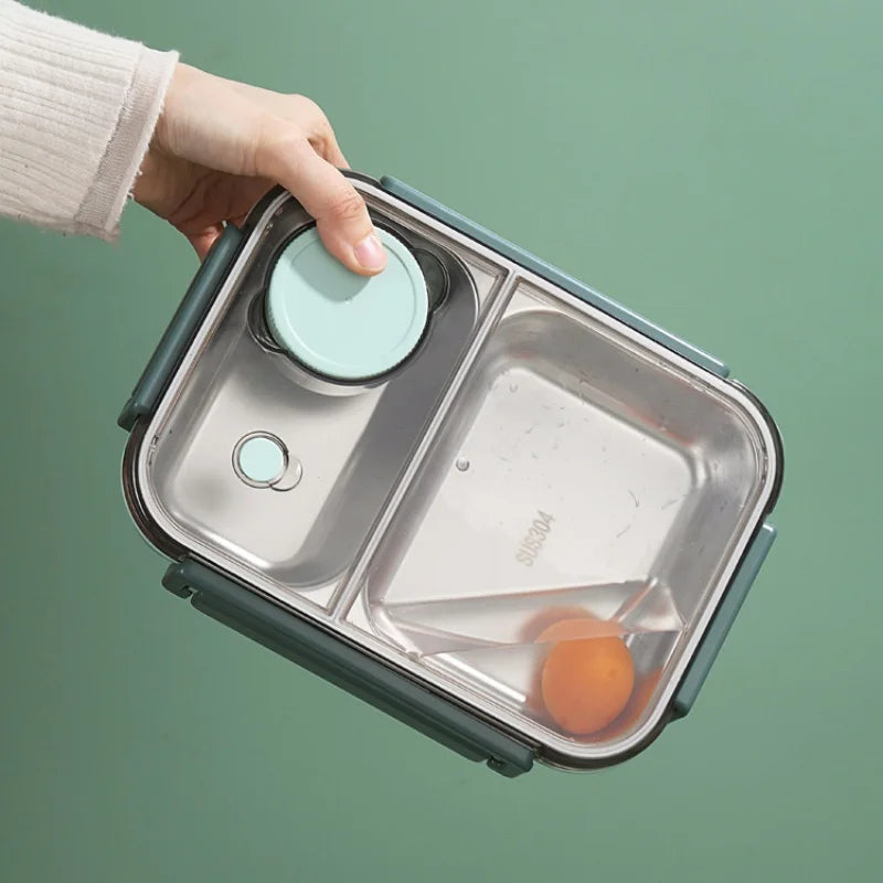 Lunchbox RVS Lekvrij Met Bestek Voor Op Weg - Velinix
