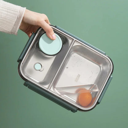 Lunchbox RVS Lekvrij Met Bestek Voor Op Weg - Velinix