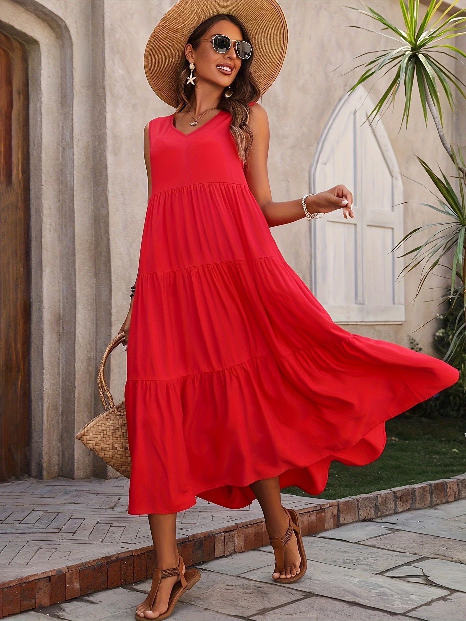 Rayona™ – Dames Zomerjurk met Elegante V-hals en Ademend A-lijn Ontwerp-3