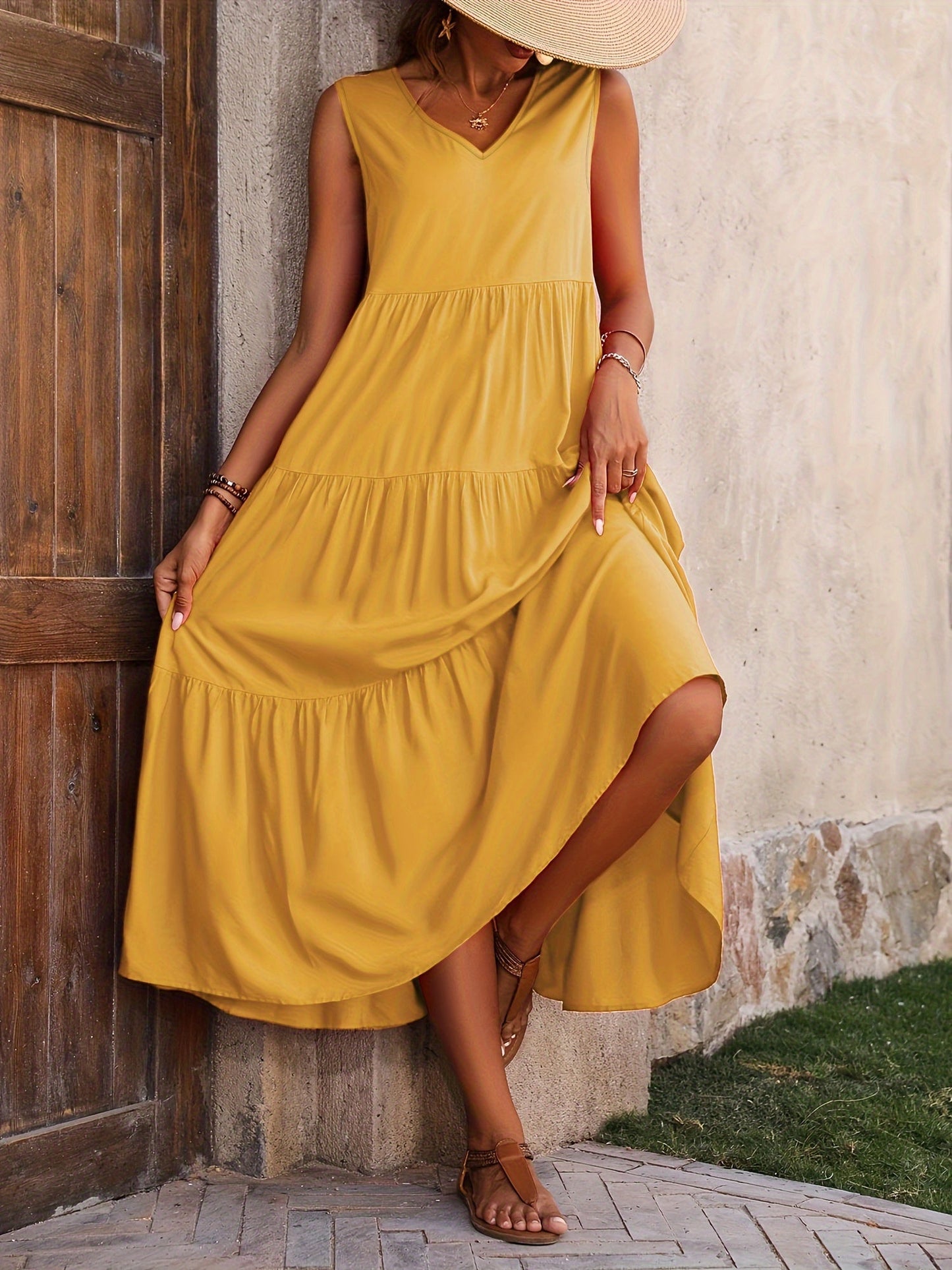 Variant image for Rayona™ – Dames Zomerjurk met Elegante V-hals en Ademend A-lijn Ontwerp-26