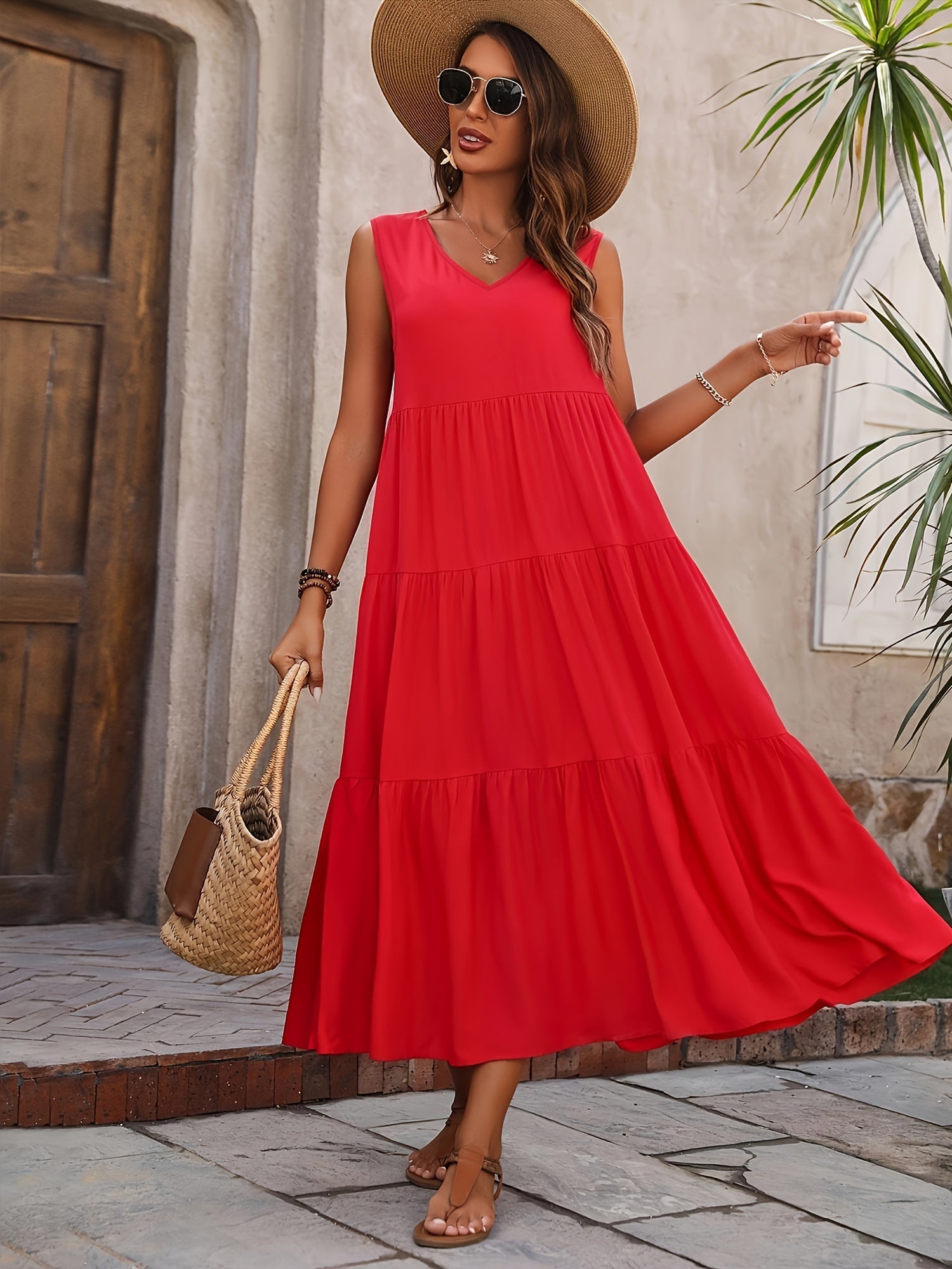Rayona™ – Dames Zomerjurk met Elegante V-hals en Ademend A-lijn Ontwerp-2