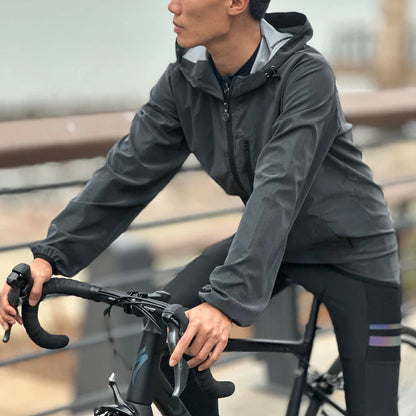 Fietsjack Heren Reflecterend Waterdicht met Capuchon en Zakken