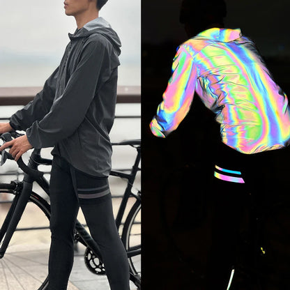 Fietsjack Heren Reflecterend Waterdicht met Capuchon en Zakken