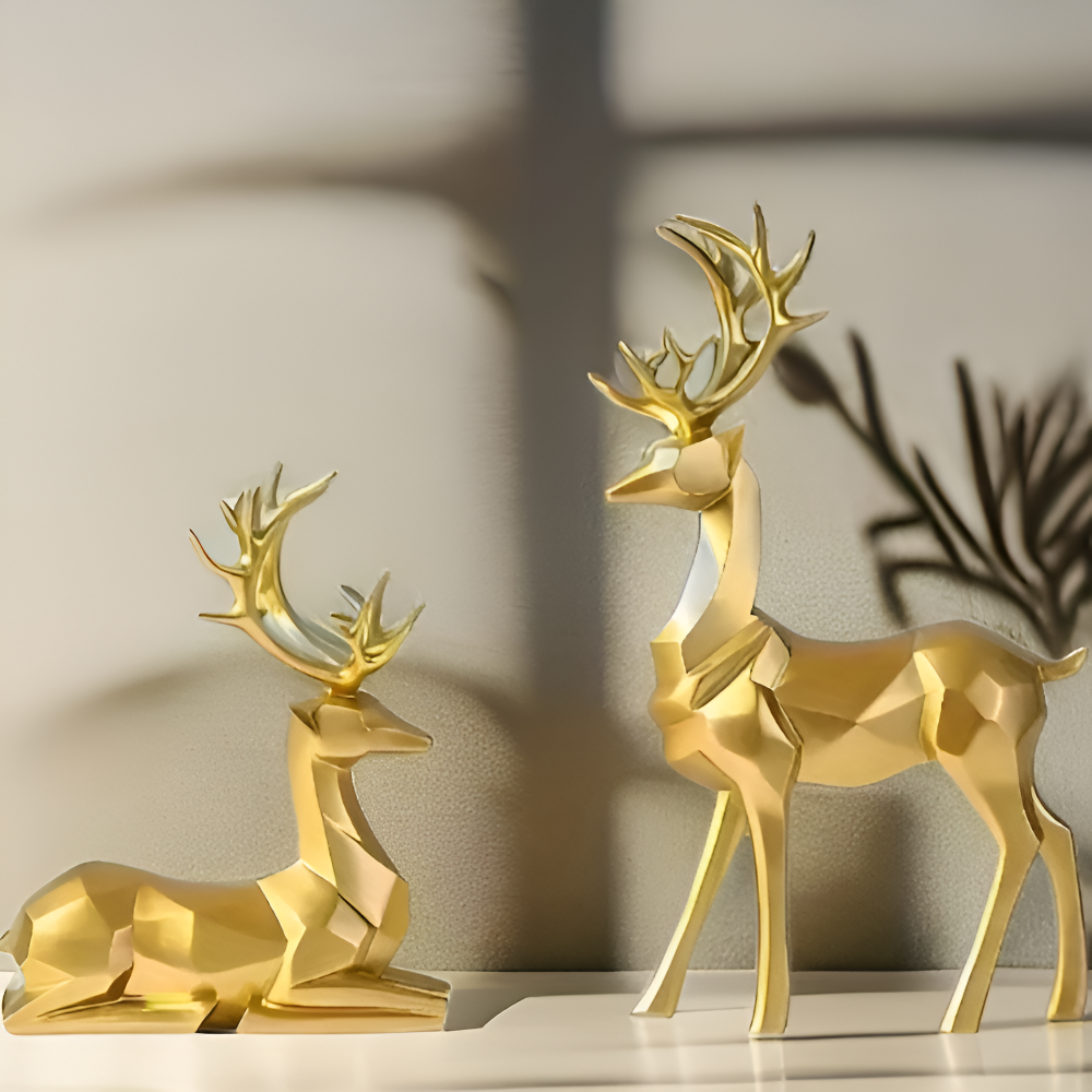 Rendier Figuur Set Moderne Resin Kerst Decoratie - Velinix