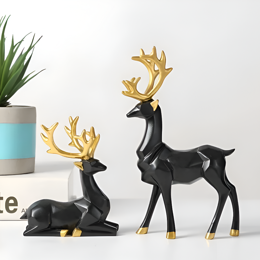 Rendier Figuur Set Moderne Resin Kerst Decoratie