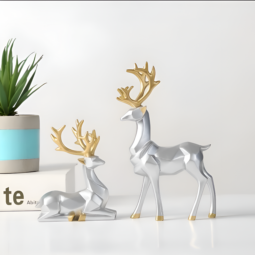 Rendier Figuur Set Moderne Resin Kerst Decoratie