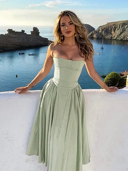 Alora™ – Dames Maxi Jurk met Off-Shoulder Ontwerp voor Zomerse Elegantie-3