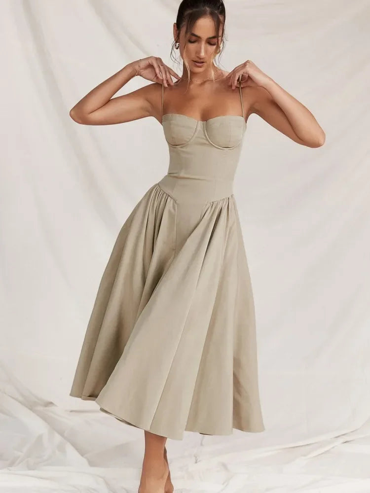 Alora™ – Dames Maxi Jurk met Off-Shoulder Ontwerp voor Zomerse Elegantie-5