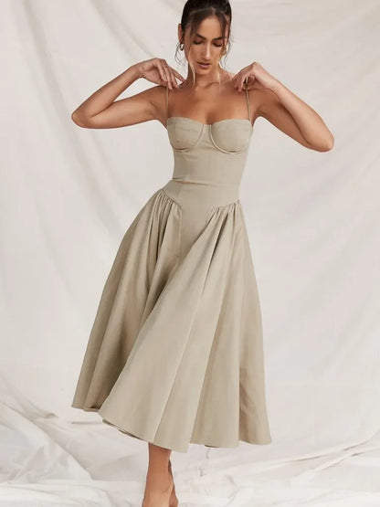Alora™ – Dames Maxi Jurk met Off-Shoulder Ontwerp voor Zomerse Elegantie-5