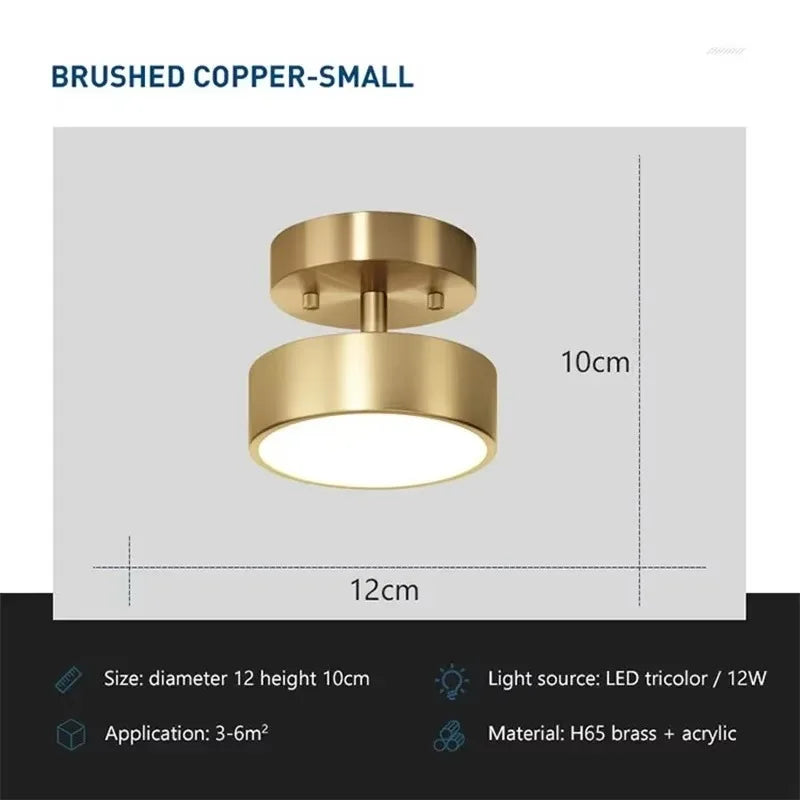 Koperen LED Plafondlamp Retro Stijl Energiezuinig